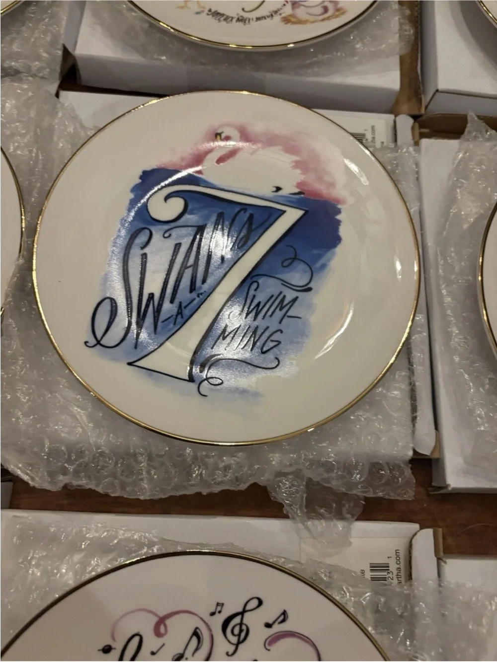 Mary & Martha 12 Days of Christmas Dessert Plates Complete Set of 12 NIB